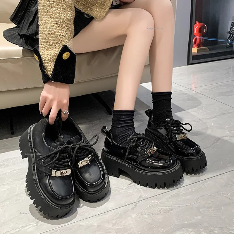 Leather Shoes Small British Style Loafers For Women, 2024 Summer New Minimalist Casual Dress With Thick Soles And Increased Height