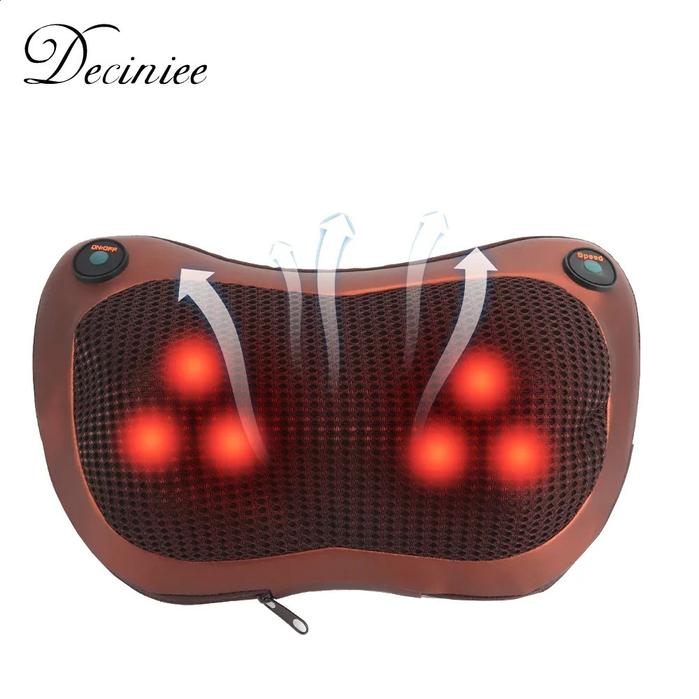 Massage pillow relaxation vibrator electric head shoulders back heating kneading infrared pillow 3D finger pressure neck massager 240914