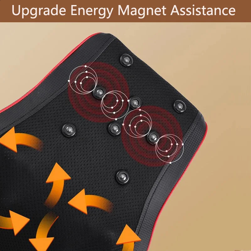 MTZION Massage Pillow Electric Finger Pressing Belt 20 Heating Massage Head 3D Pinching of Lumbar Spine Rolling Back Massage Relaxation 240914