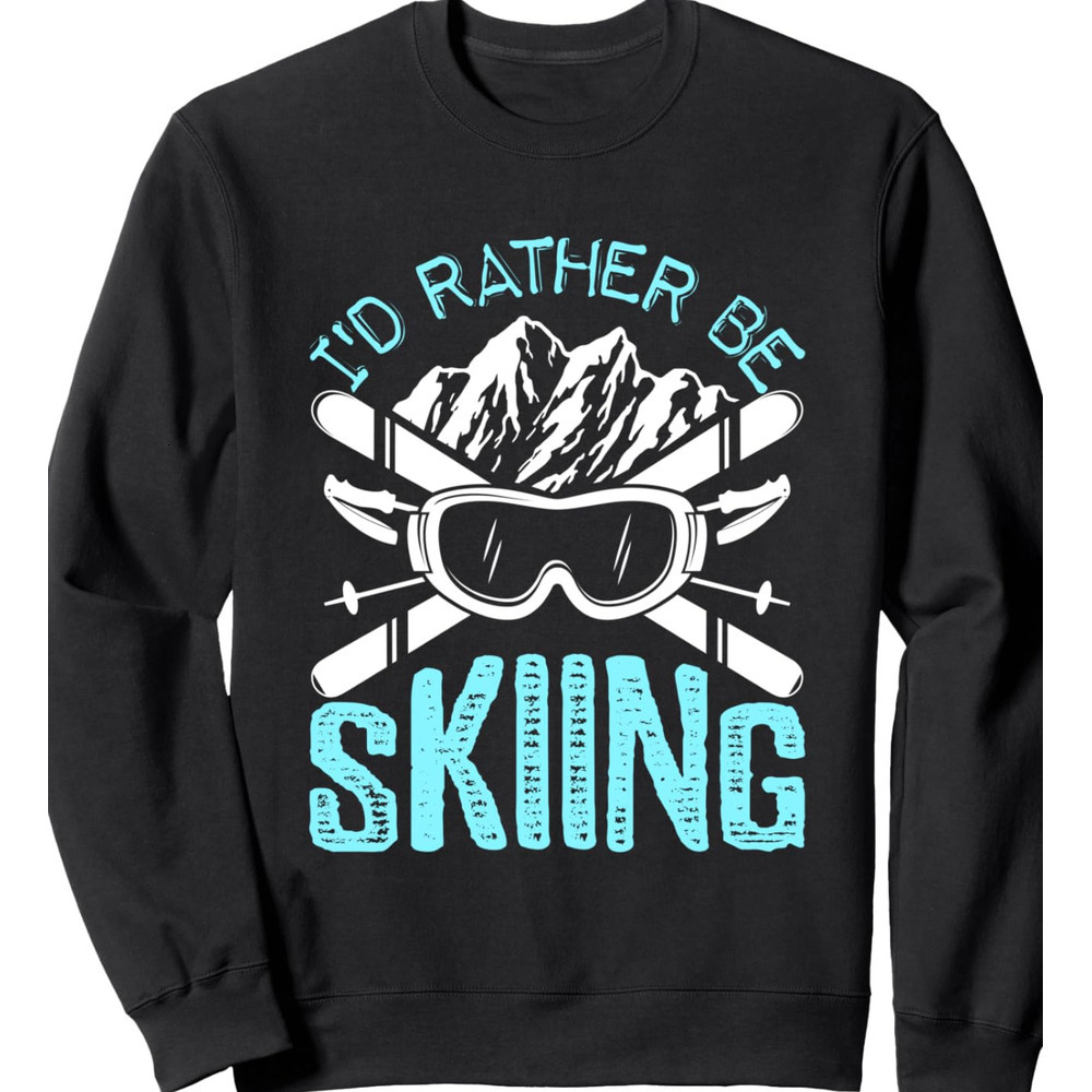 Long Sleeve Shirts for Men sweatshirt Id Rather be Skiing Funny Gift Skater Sports Wear Sweatshirt Tee Streetwear Casual tops clothes 86