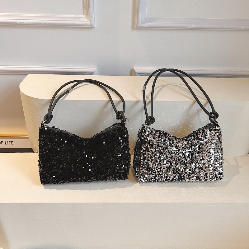 2024 Spring Women's Handbag, New Texture, Leisure, Western Style, Sparkling Single Shoulder Bag, Personalized Ins, Minimalist Crossbody