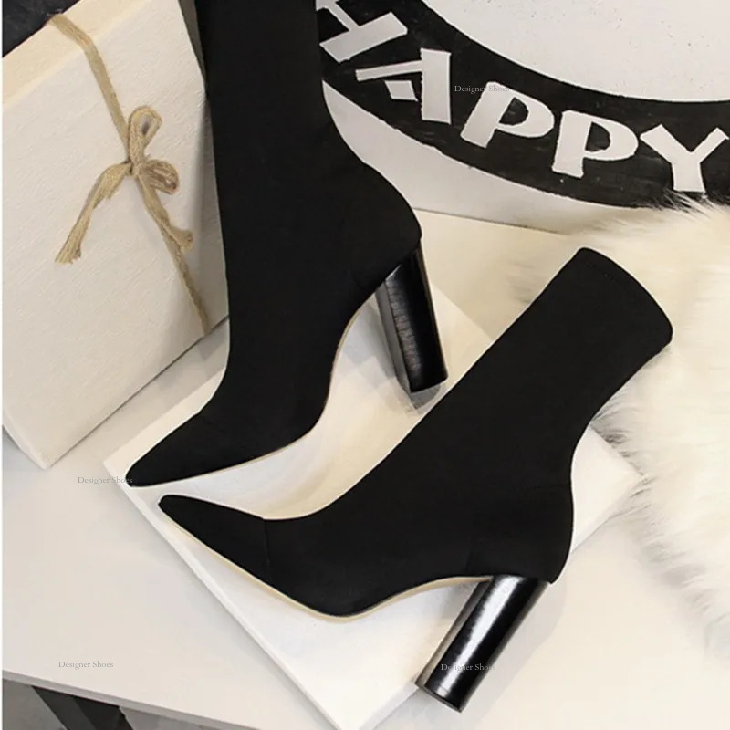 Women's Autumn Winter Half Boots European American Style Simple Style Plus Size Minimalist Style Fashionable Comfortable Triple Apricot Free Ship