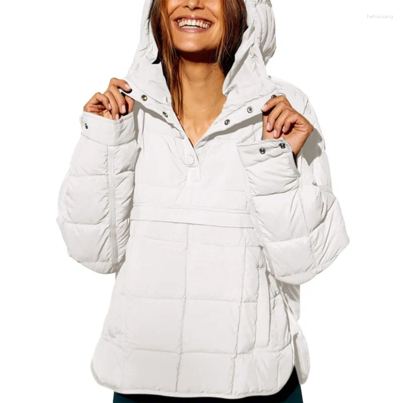 Women's Jackets Winter Hooded Women Cotton Jacket Collapsible Short Coat Casual Loose Pullover Quilted Womens Warm Puffer Feminina