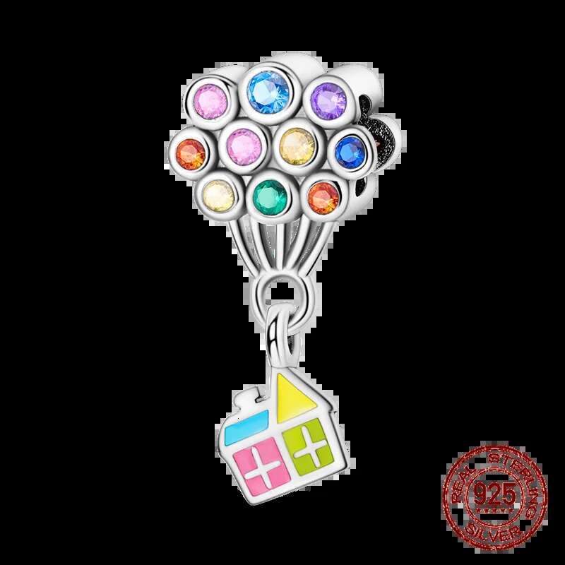 925 2024 Newest Charm Bead Hot Air Balloon Colorful Sterling Silver LOVE Family Dangle Fit Original Bracelet DIY Jewelry