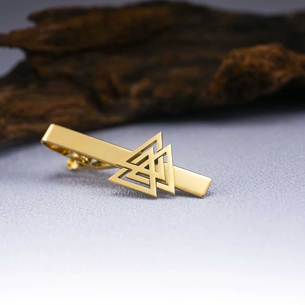 Retro Triangle Celtic Knot Tie Clip for Mens Stainless Steel Viking Odin Logo Talisman Beauty Wedding Tie Clip Best Mens Gift W240914