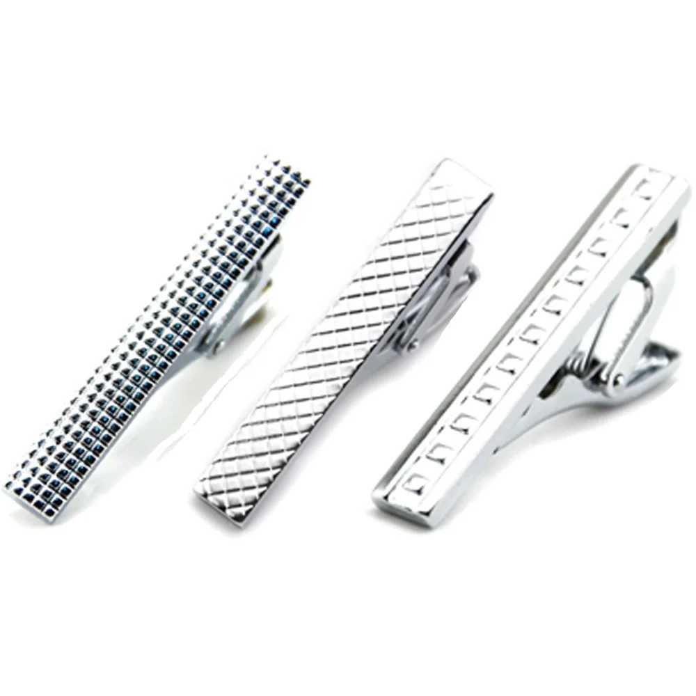 3-Pack Mens 4CM Tight Tie Clip Silver Stainless Steel Neck Buckle Pin BWTZF0022A W240914