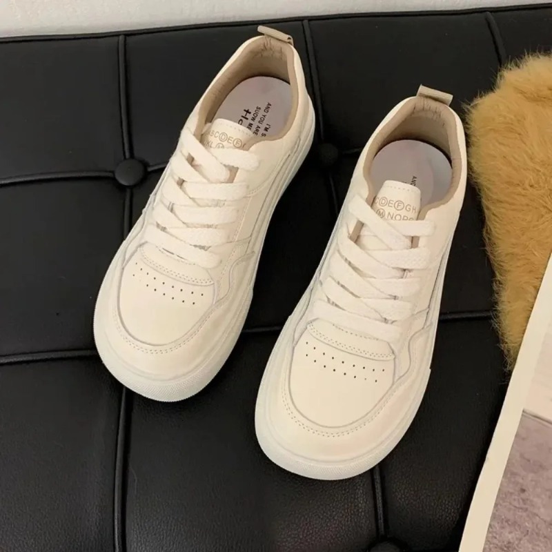 Little White Women Sneakers 2024 New Breathable Genuine Leather Women's Casual Sports Board Shoes Sneaker Adult