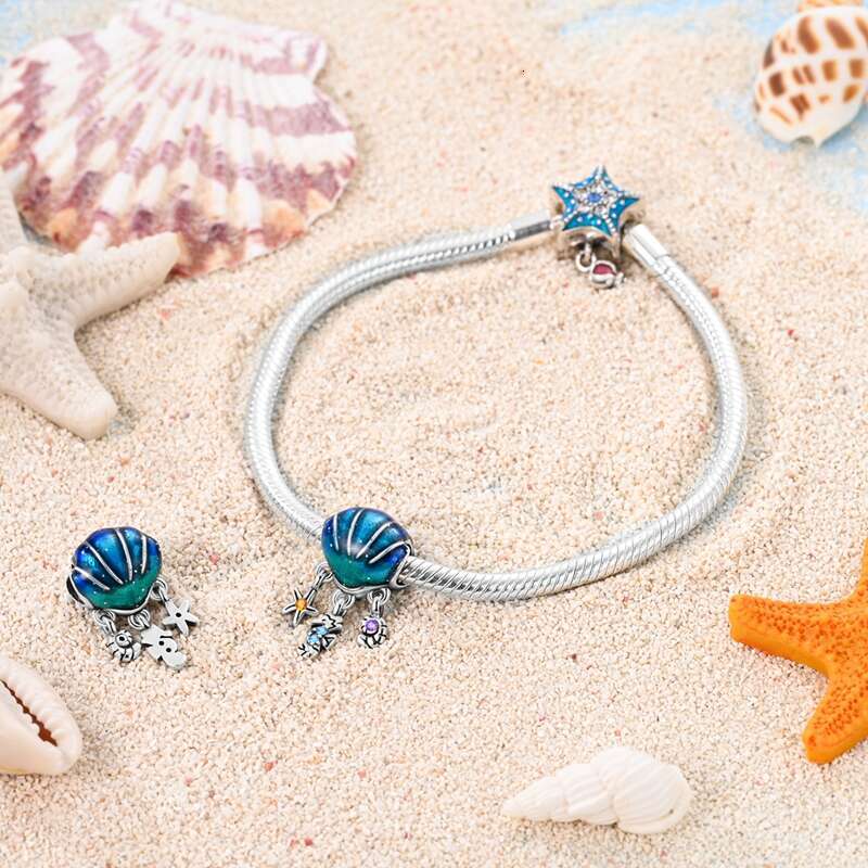 Summer New 925 Sterling Silver Crystal Turtle Coralline Holiday Charms Beads Fit Original Bracelet Fine DIY Jewelry