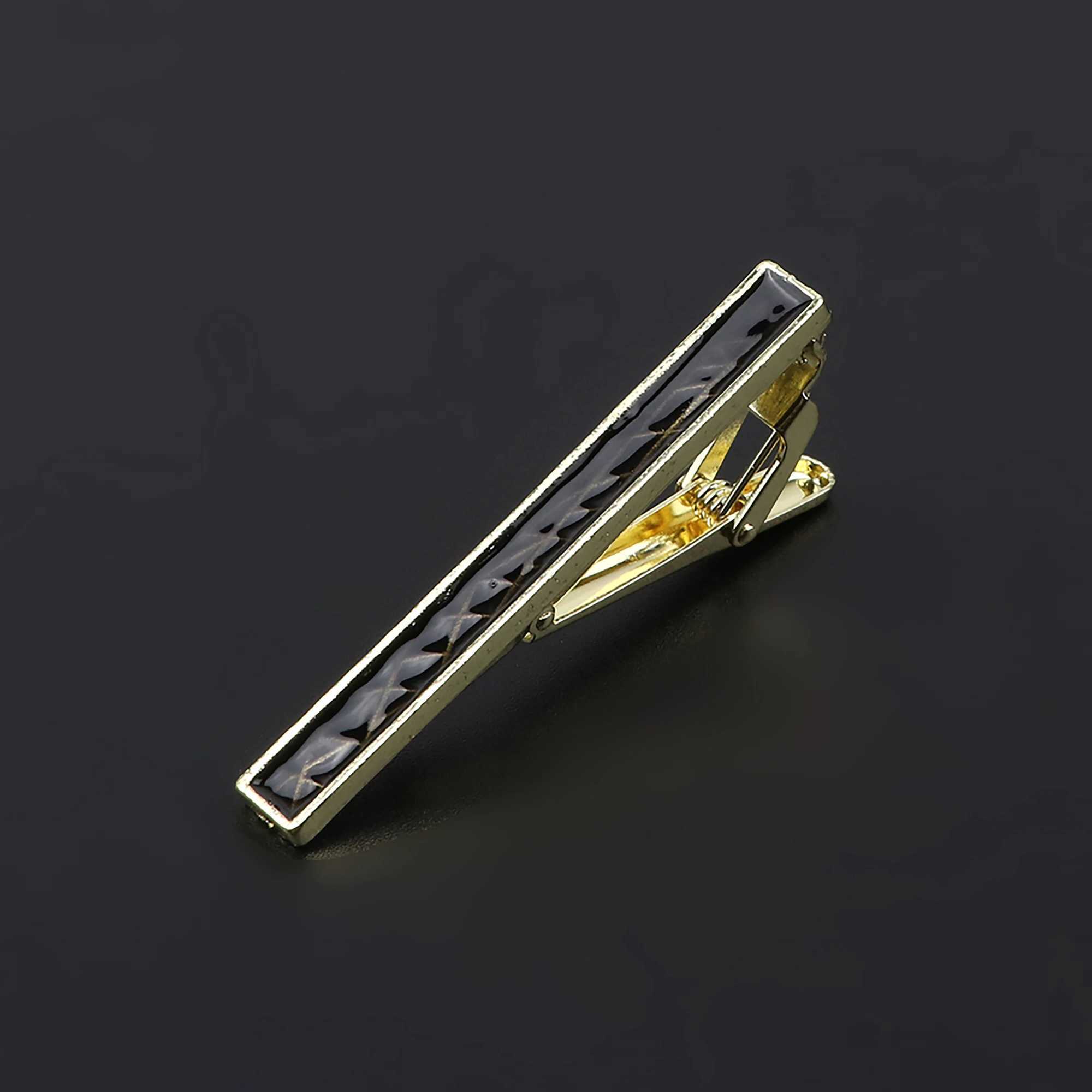 Mens high-quality enamel painted colored metal tie clip Novalty Design black and white party business bar luxury jewelry gift W240914