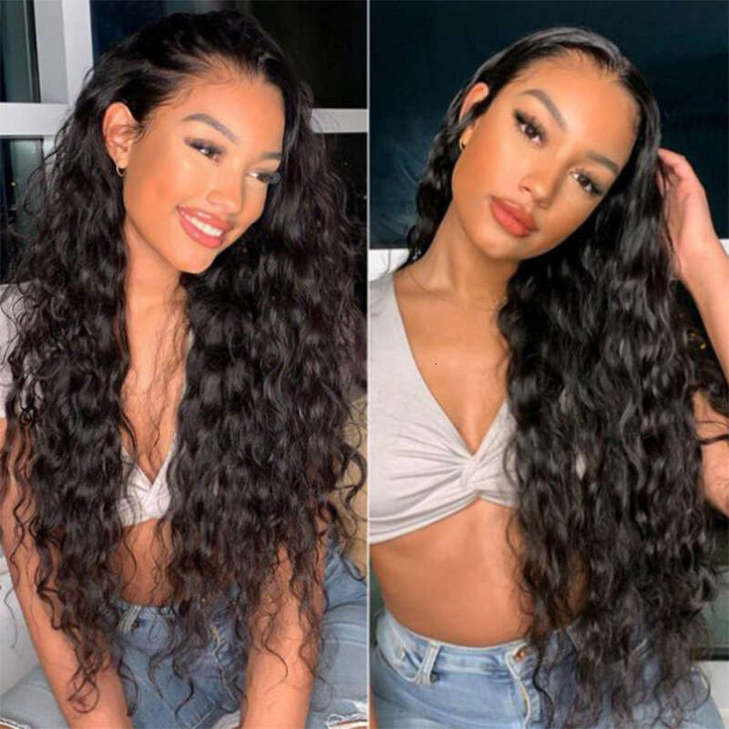 Long Synthetic For Women Bouncy Curly Front Wig 10% Human Hair Black Heat Resistant Glueless Lace Wigs