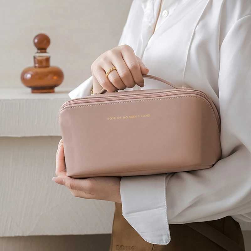 Large-Capacity Travel Cosmetic Bag Portable Leather Makeup Pouch Women Waterproof Bathroom Washbag Multifunction Toiletry Kit Z240914 - view 6