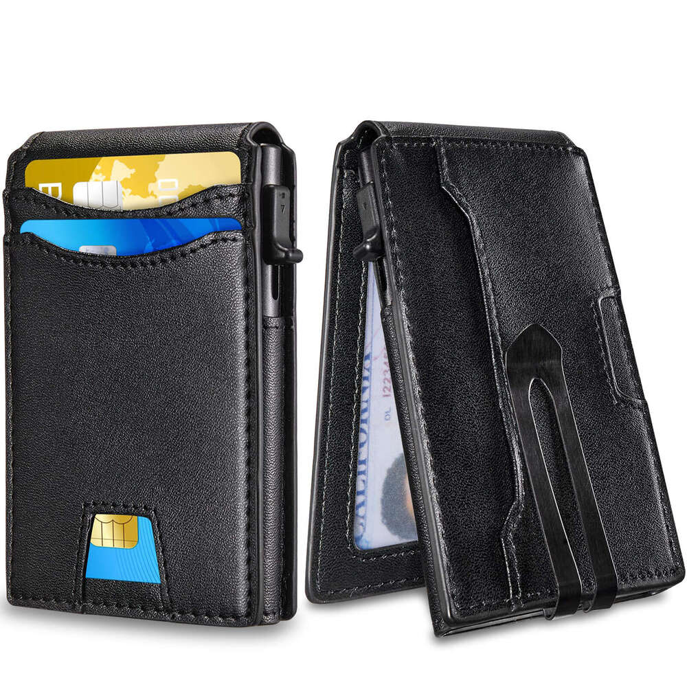 AMZZ Carbon fiber genuine leather, soft anti-theft brush, wallet, men's high-end feeling