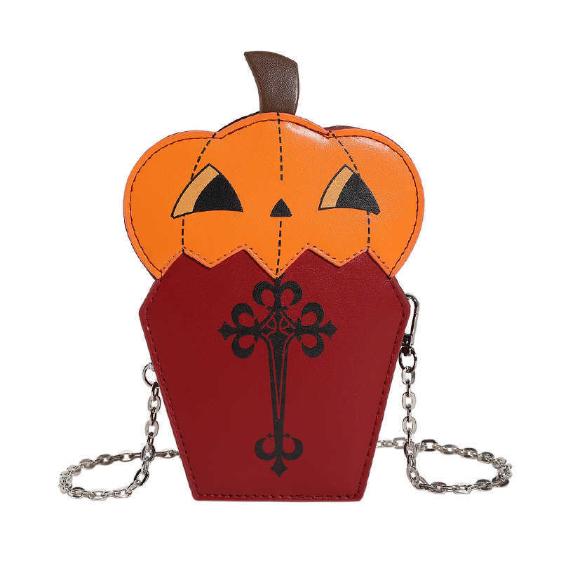 CMM Halloween Pumpkin Bag for Women Personalized and Bizarre Creative Chain Crossbody Bag Cute Business Womens Mobile Phone Bag