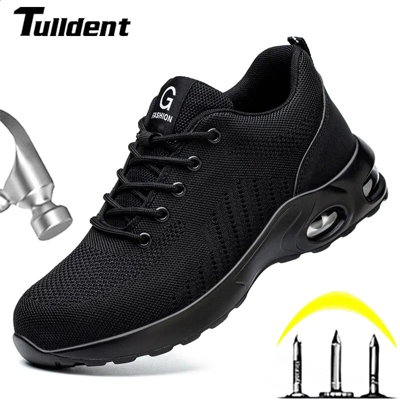 2025 new Summer Air Cushion For Men Women Breathable Work Sneakers Steel Toe Shoes Anti-puncture Safety Protective Shoe 240904