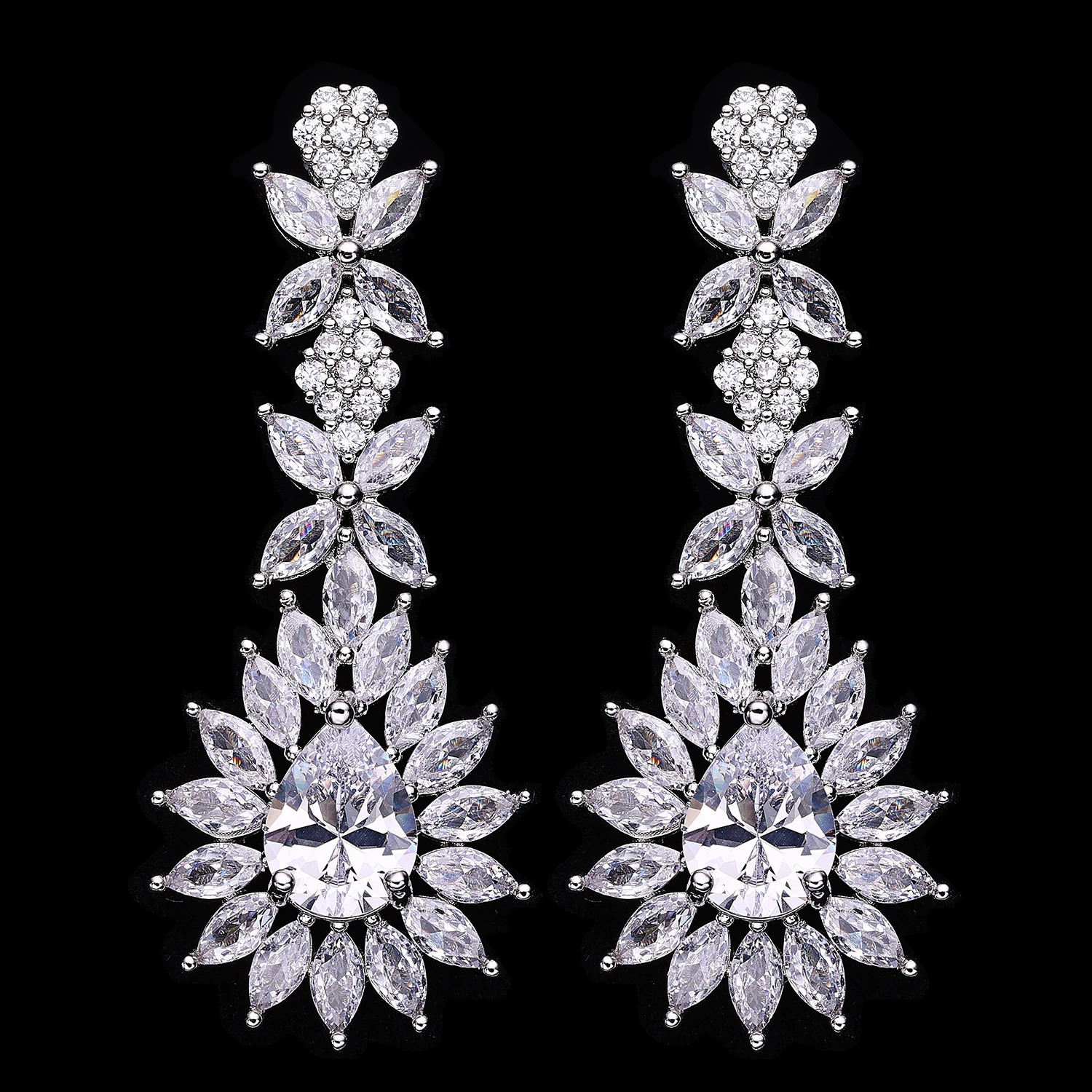 Fashion 4-piece Water Drop Necklace Womens Wedding Jewelry Set Zircon Crystal Dubai Bridal Jewelry Accessories Gift 240906