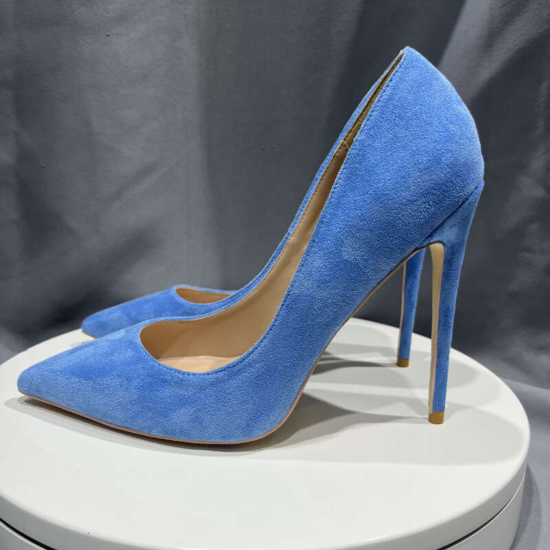 Basic Suede Pumps 2023 High Heel Brand Fashion For Women Sexy Pointed Toe 8Cm 10Cm 12Cm Wedding Shoes Size 43 44 45