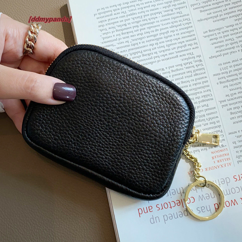Head layer cowhide universal mini change women's keyring coin bag, genuine leather zipper small wallet #13 ddmypanda