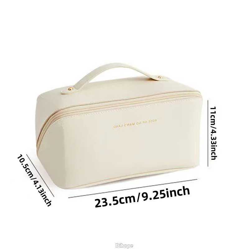 Large-Capacity Travel Cosmetic Bag Portable Leather Makeup Pouch Women Waterproof Bathroom Washbag Multifunction Toiletry Kit Z240914 - view 7