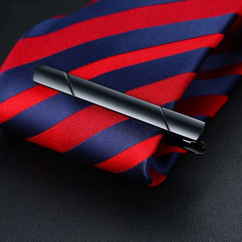 Vnox Mens Classic Tie Clip Black and Gold Gift for Jewelry Accessories W240914