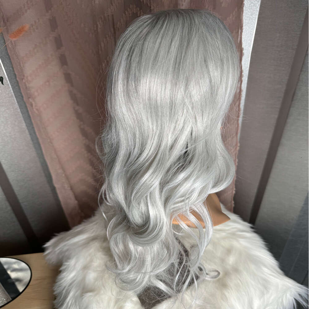 Sier Blonde Loose Curl Hand Tied Lace Front Heat Resistant Synthetic Wig Natural Haire Daily Use For Women