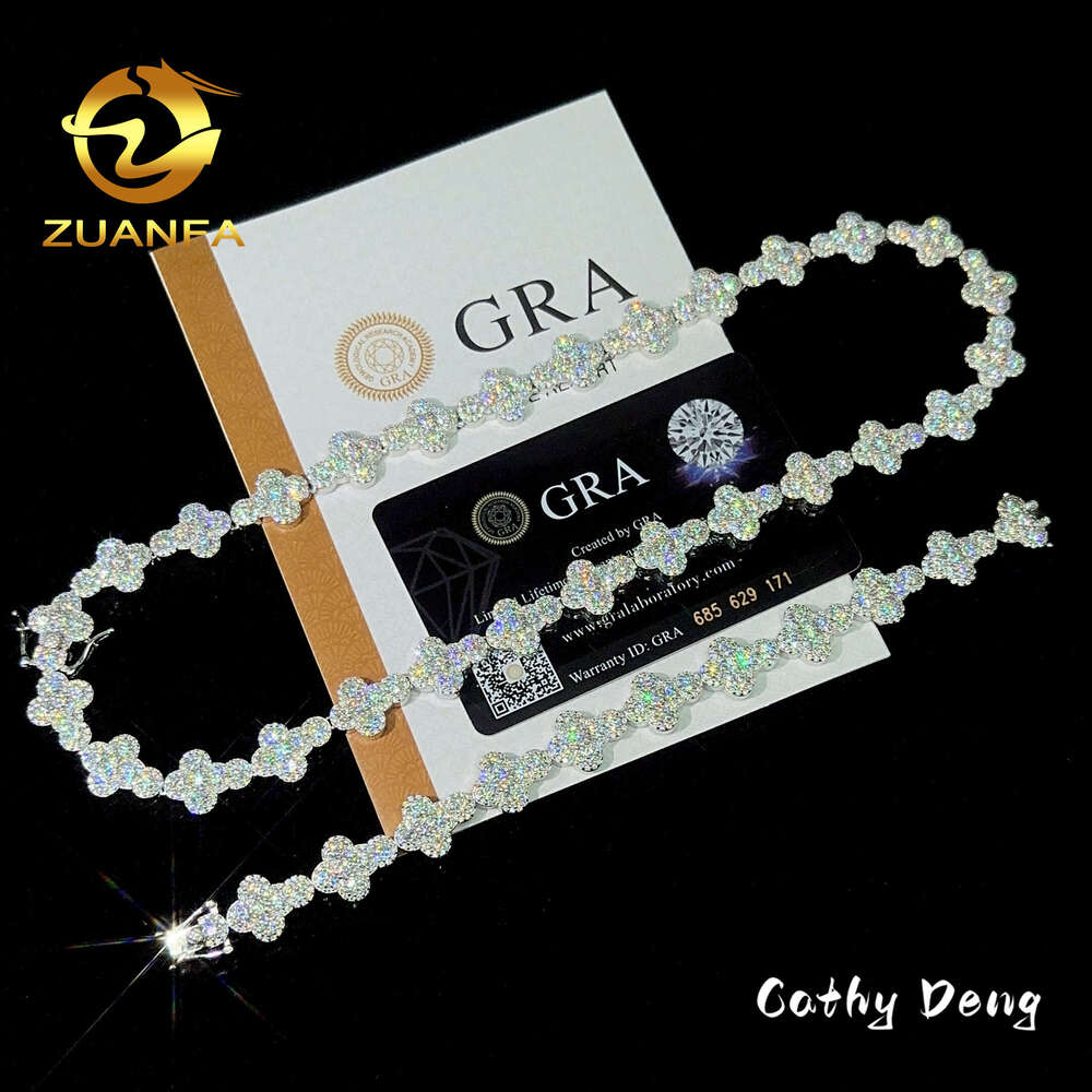 Custom Hip Hop Jewelry Set Sterling Sier Iced Out Cuban Cross Moissanite Tennis Chain Bracelet For Men