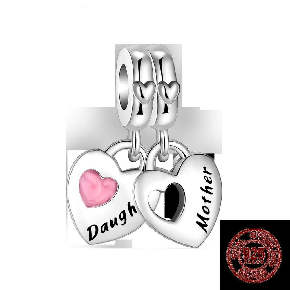 925 Sterling Silver Heart Shaped Warm Family MOM Charm Beads Fit Original Bracelets Fine DIY Mother's Day Jewelry Gifts