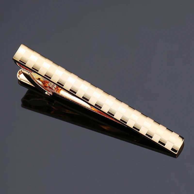 XKZM high-quality mens tie clip gold laser flat collar clip wedding jewelry gift W240914
