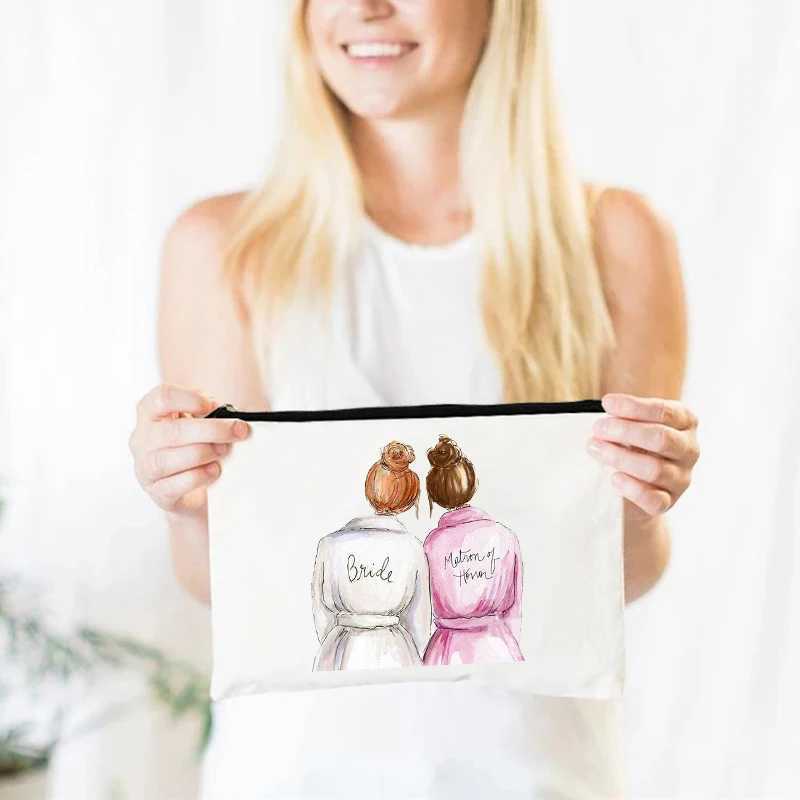 Bride To Be Bridesmaid Maid of Honor Wedding Bachelorette Party Bridal Shower Survival Kit Cosmetic Makeup Travel Bag Gift Z240914