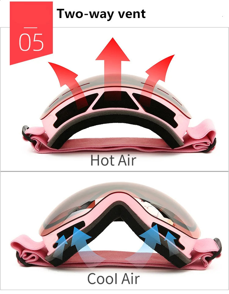 Men Women Double Layers Anti-fog Big Ski Mask UV400 Glasses Protection Skiing Winter Snow Snowboard Goggles 241007