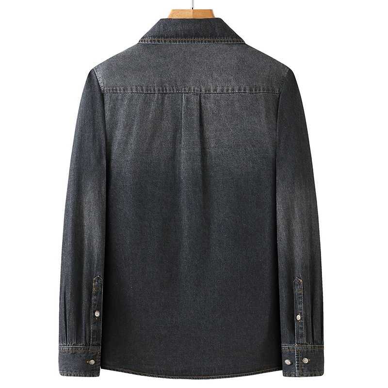 New Autumn Cotton Denim Shirts Men Slim Fit Smart Casual Solid Color Long Sleeve Mens Jeans Shirt Fashion Male Shirt 2265 W250227