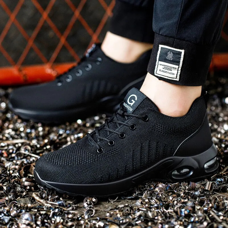 2025 new Summer Air Cushion For Men Women Breathable Work Sneakers Steel Toe Shoes Anti-puncture Safety Protective Shoe 240904