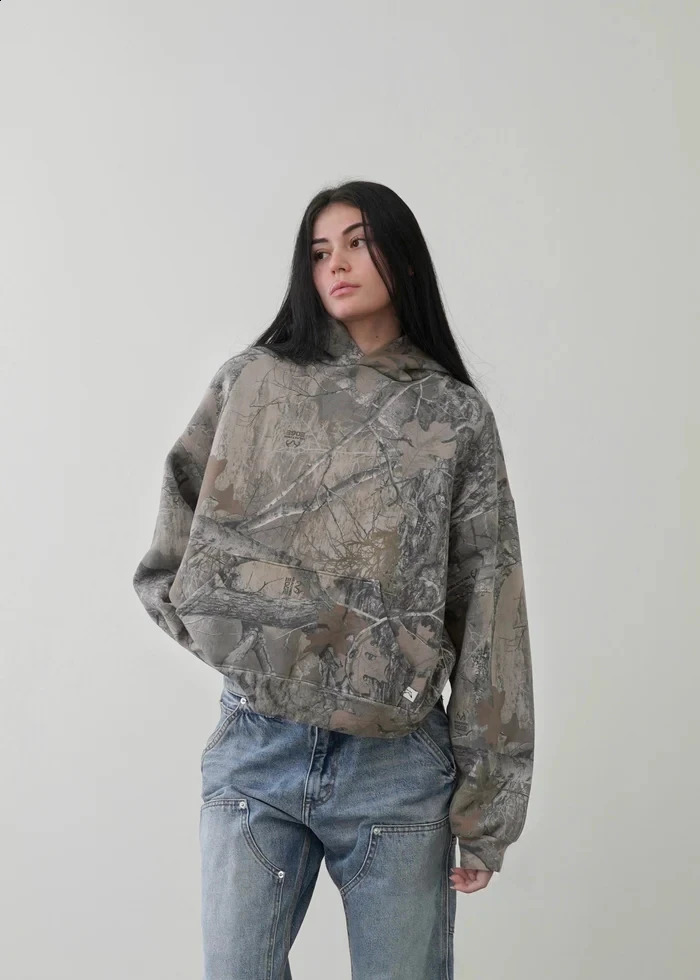 America Retro War Industry Camouflage Pattern Print Zip Up Hoodie Men Women High Street Hip Hop Sweatshirt Oversized Streetwear 240911