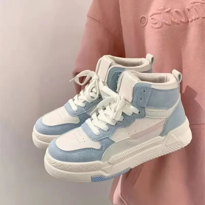 Blue Platform Sneakers Women's Sports Shoes Vintage Casual Vulcanize Kawaii Lolita Haruku School Boot Female Flats New Trend