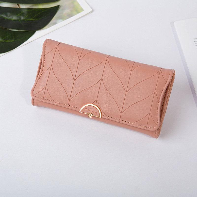 2024 wallet women's long plaid frosted bag cover type three fold big money clip coin purse