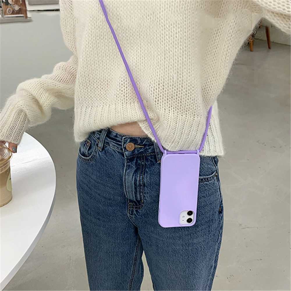 Adjustable Strap Cord Necklace Lanyard Mobile Phone Case For iPhone 16 15 14 13 12 11 Pro Max XS Rope Phone Case P240914