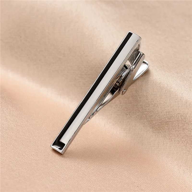 Mens short pin tie clip wedding guest gift with box tie clip mens shirt black mens cufflinks fashion jewelry W240914
