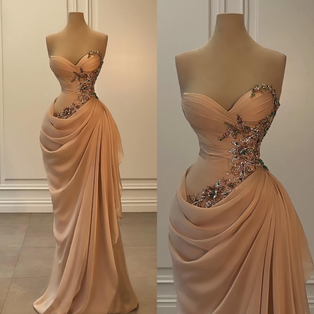 Stunning Evening Pleats Crystal Beaded Sweetheart Sheath Prom Dress Waist Decor Custom Made Elegant Dresses For Special Ocns