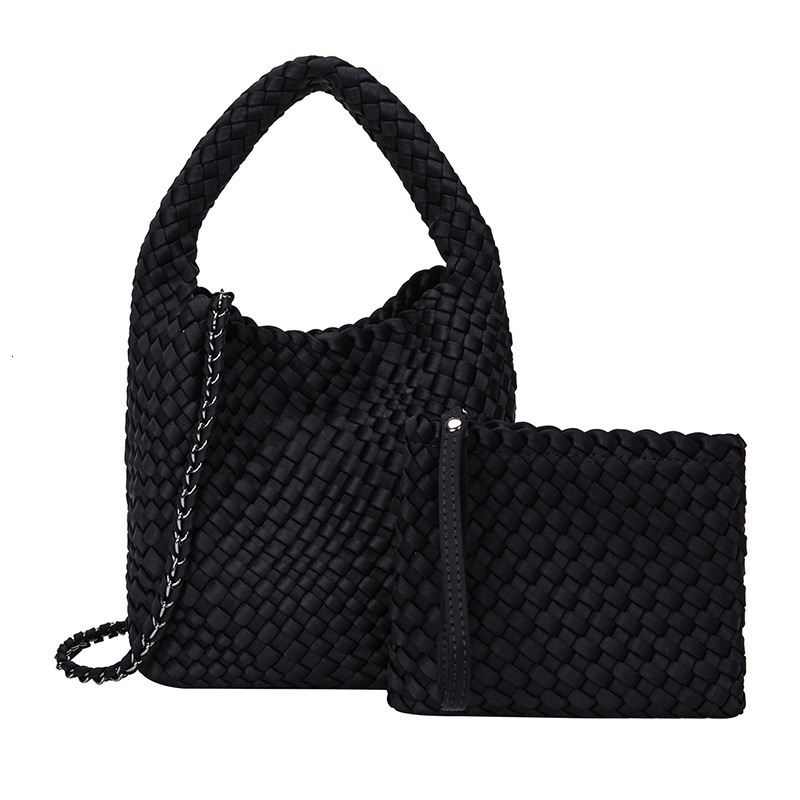 2024 new waterproof diving cloth hand woven women's casual handle, mother bag, single shoulder crossbody bag
