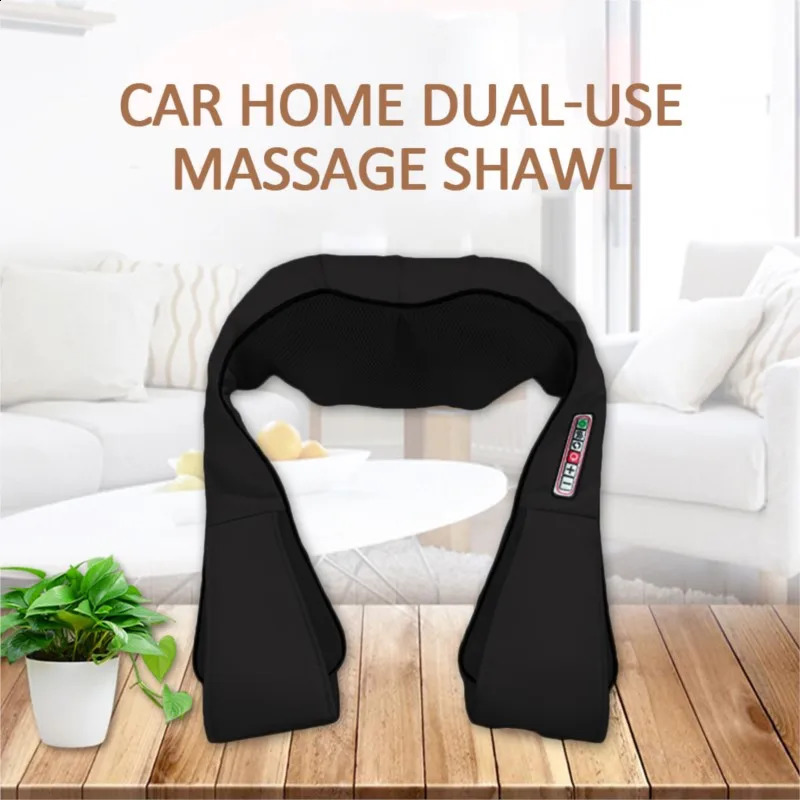 U-shaped electric finger press back neck shoulder body massager infrared heating kneading car/home massage 240914
