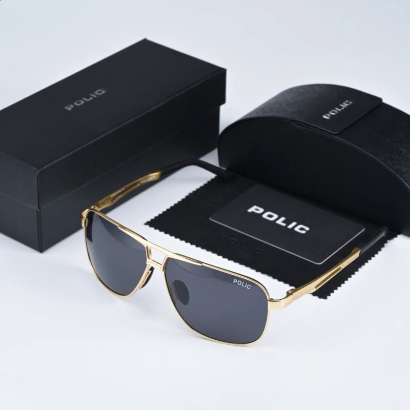 Policer Sunglasses for Men Polarized Sun Glasses Travel Eyewears Classic Pilot Goggle with UV 400 Protection 8521 240910