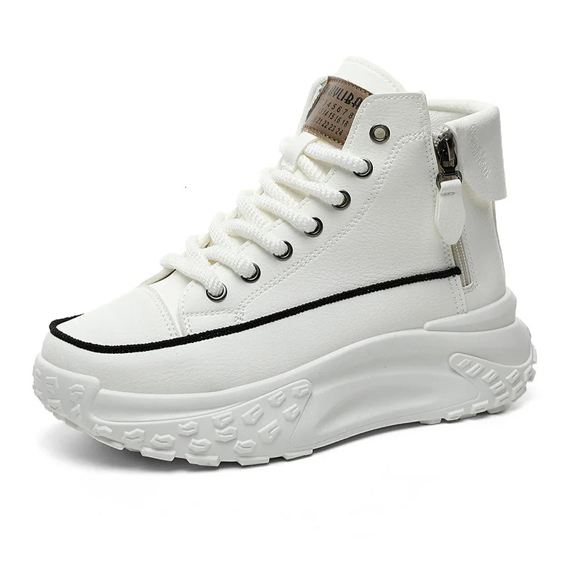 2024 new sports shoes fashionable high top boots platform casual outdoor women's running shoes