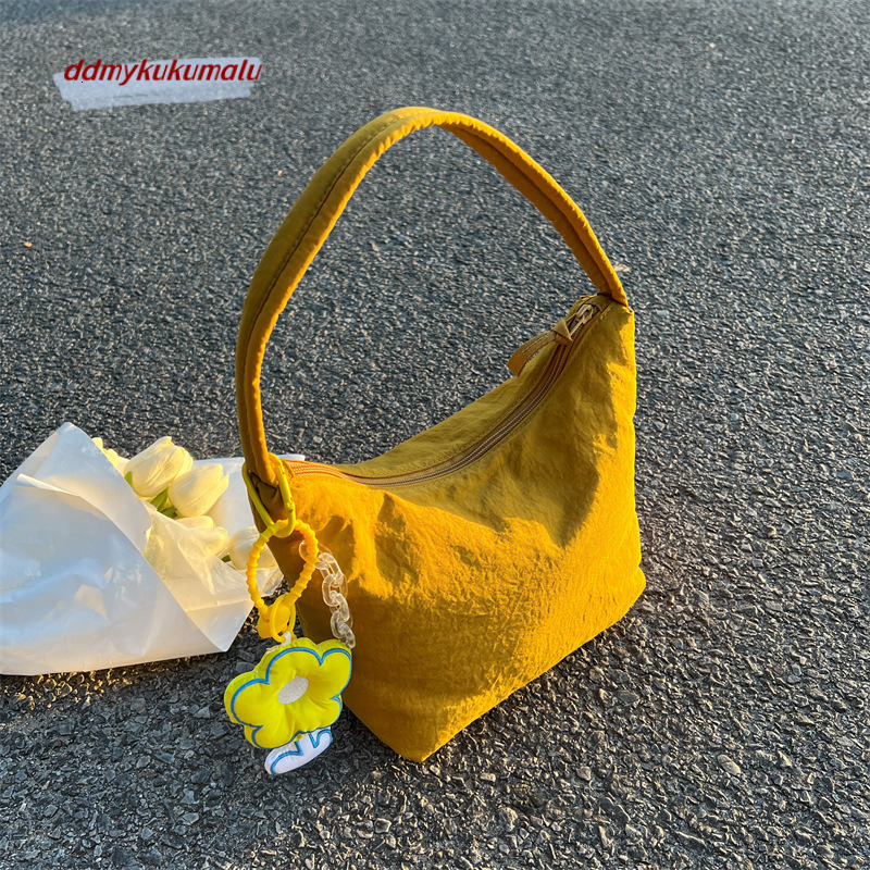 Solid color handbag for women, large capacity soft and sticky nylon cloth minimalist underarm bag, handbag, new single shoulder mommy bag H725#18 f434