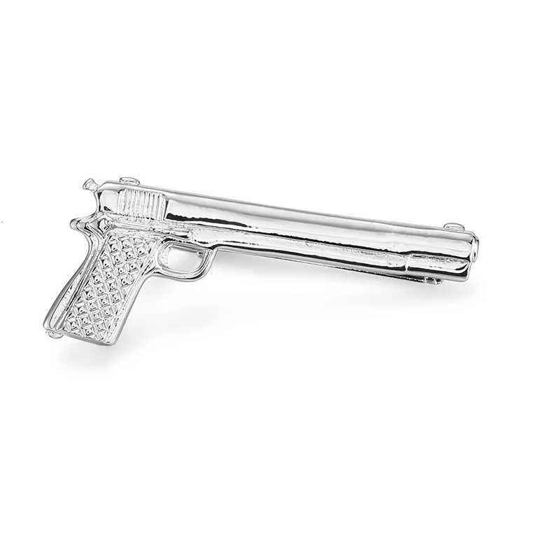 Classic mens and womens tie clip high-quality metal pistol model clip business shirt accessory jewelry gift W240914