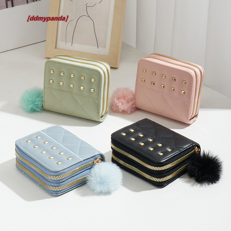 2024 New Women's Double Long Short Multi Card Korean Lingge Liuding Zipper Zero Wallet #9 ddmypanda