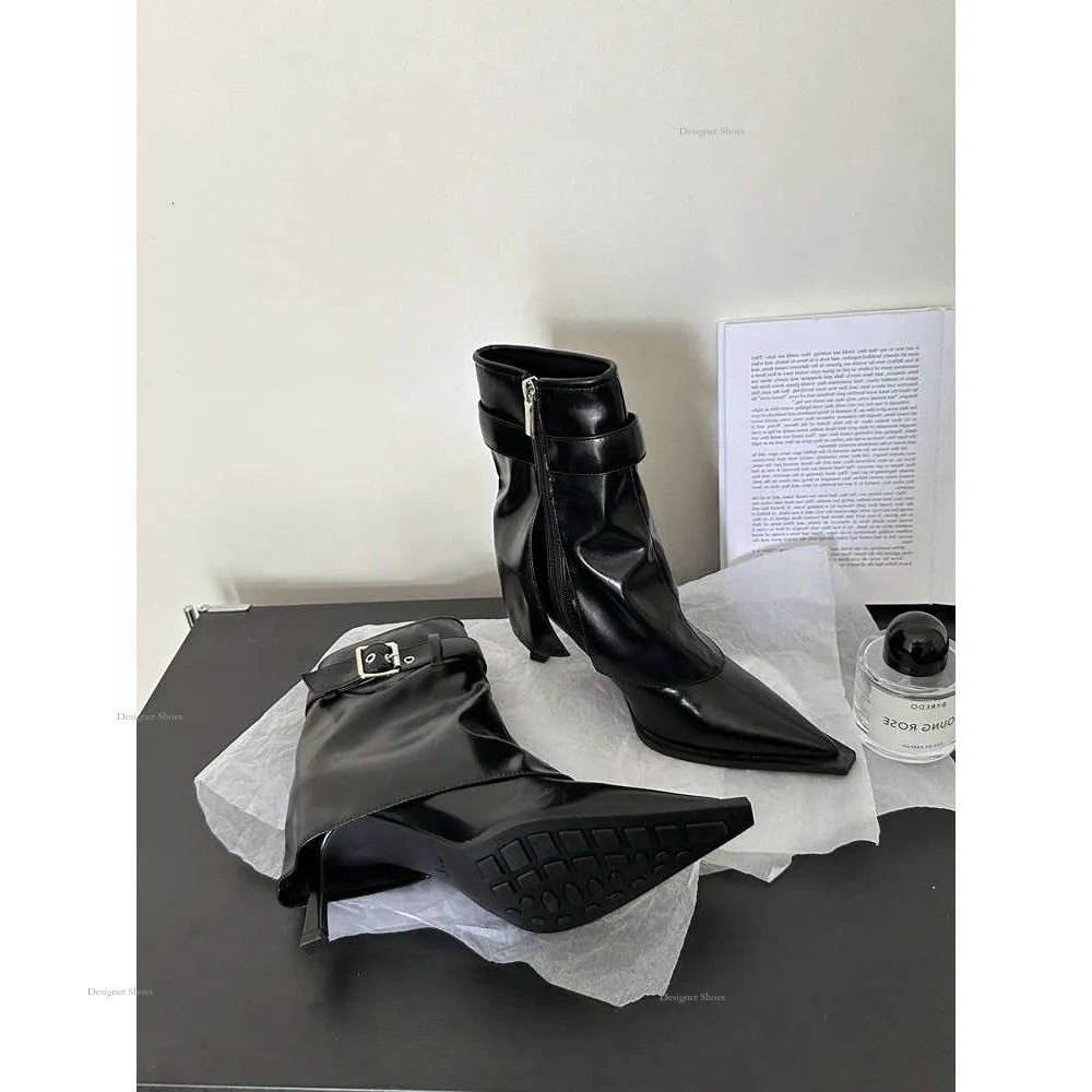 Women's Booties 2024S New Design Stiletto Heel Gentle Style Vintage Style Minimalist Style Triple Black Commuter Shoes Free Shipping