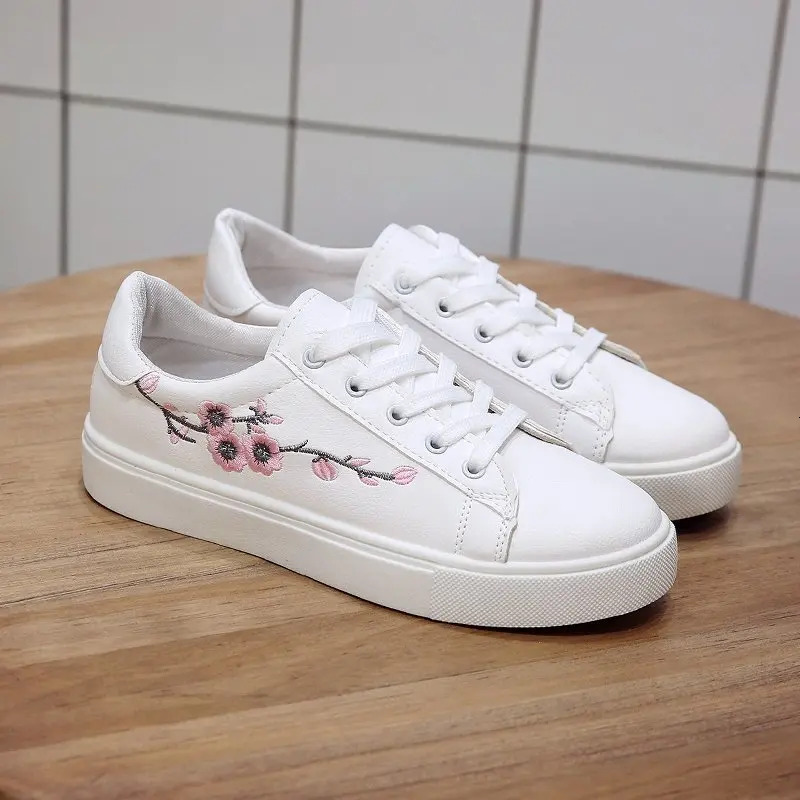 White Sneakers Women Vulcanized Shallow-mouthed Students Casual Sports Board Harufeng Women's Single Shoes Trend