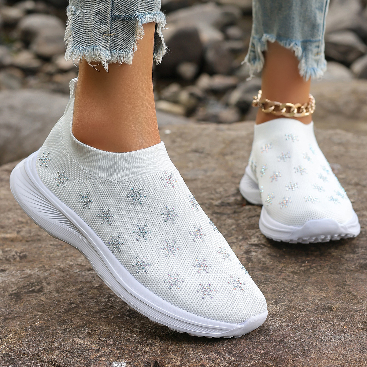 Summer Women's Vulcanize Round Toe Flat for Women Slip-on Platform Shoes Outdoor Low Top Air Mesh Anti-slip Sneakers