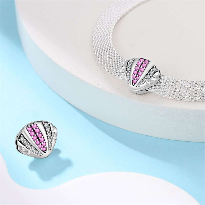 925 Sterling Silver Butterfly Protection Heart Charms Flat Bead Fit Original Bracelet DIY Birthday Jewelry Gift