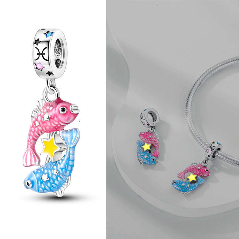 Fit Original Bracelets 925 Sterling Silver Twee Constellations Luminous Charms Bead DIY Jewelry For women Birthday Gift