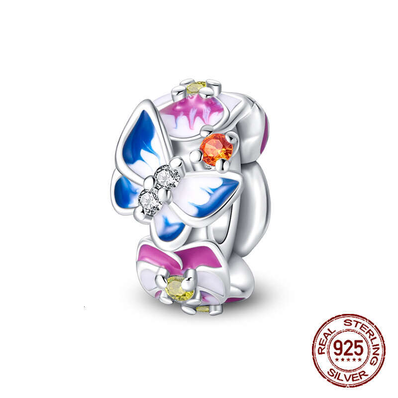 925 Fashion Silver sy Colorful Butterfly series pendent Beads Charms Fit Original Bracelet Jewelry diy making